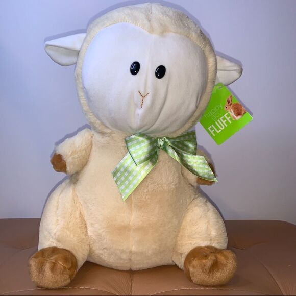 Happy Go Fluffy 16.5” White and Brown Lamb Sheep - Picture 2 of 4